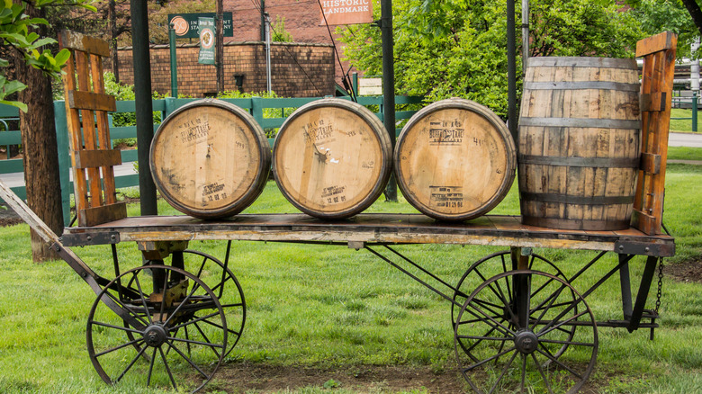 Barrels of bourbon at Buffalo Trace distillery