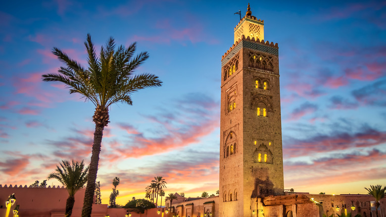 Koutoubia Minaret sunset Marrakesh Morocco