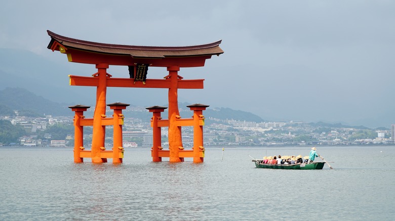 Itsukushima Shrine floating gate boat
