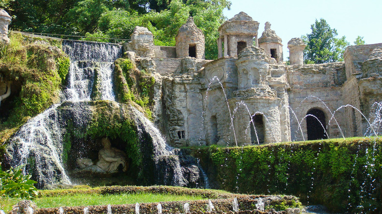 fountains and stone buildings