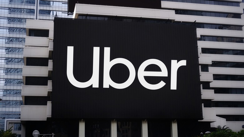 Black Uber sign