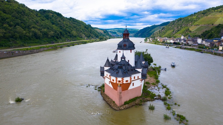 Island castle in Rhine River