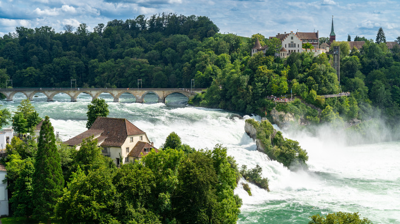 Rhine Falls landscape in Switzerland