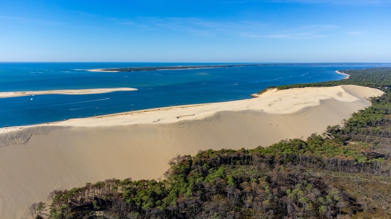 Dune of Pilat aerial view sea