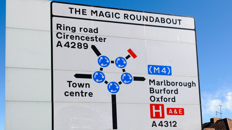 Magic Roundabout, Swindon, road sign