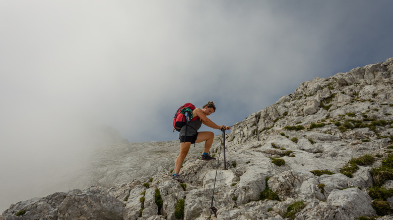 mountaineer on Mount Triglav 