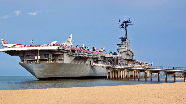 USS Lexington at North Beach