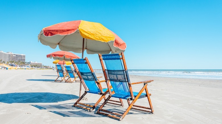 Beach chairs on Stewart Beach