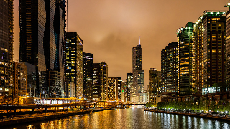 Chicago at sunset