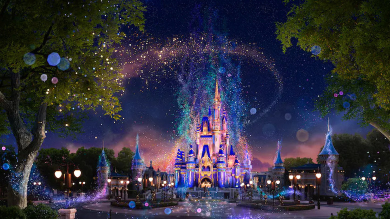 Cinderella Castle artist rendering shimmering with magic