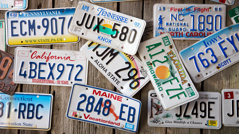 License plates U.S. states wall