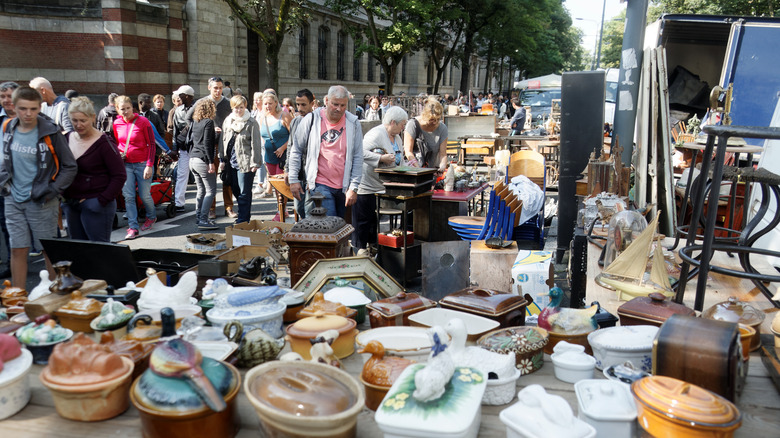 shoppers and sellers at La Grande Braderie