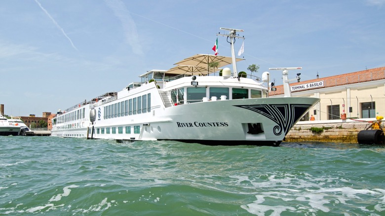 River cruise boat departing from Venice, Italy