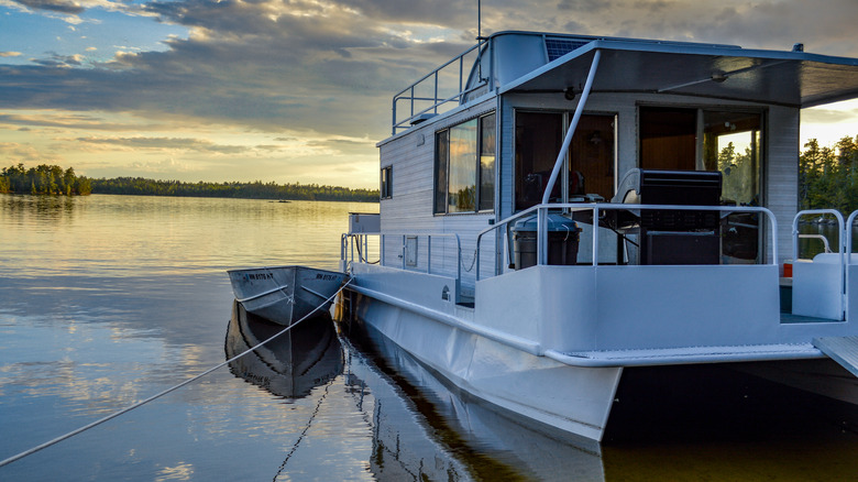 Houseboat on lake