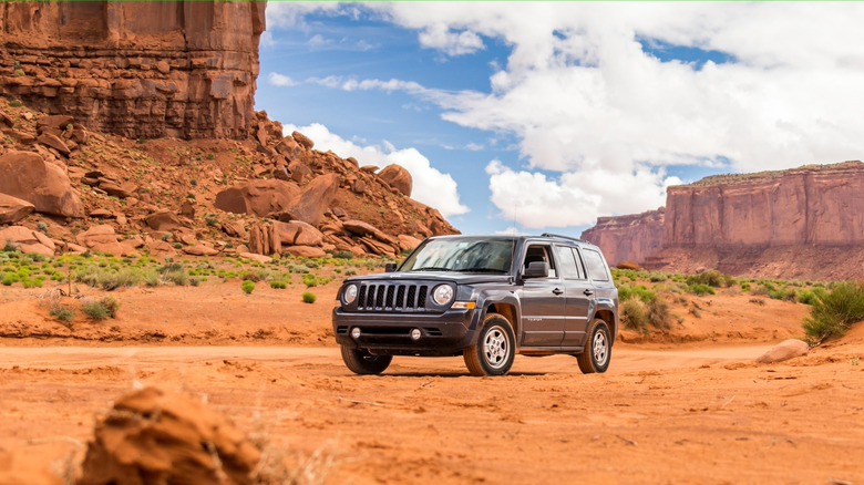 Jeep parked off-road