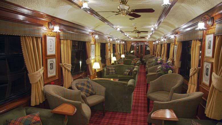 Interior of Royal Scotsman train