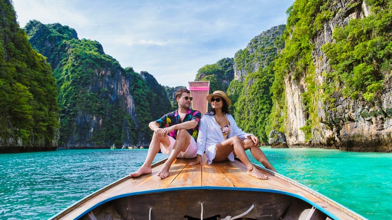 Tourists on boat at Koh Haa