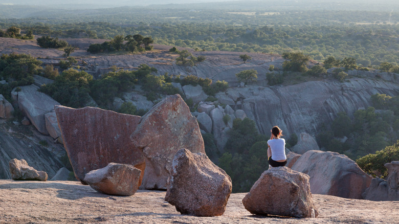 Hiker at Enchanted Rock