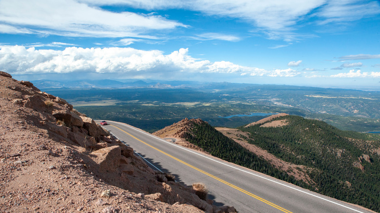 Mountain road blue sky Colorado Springs