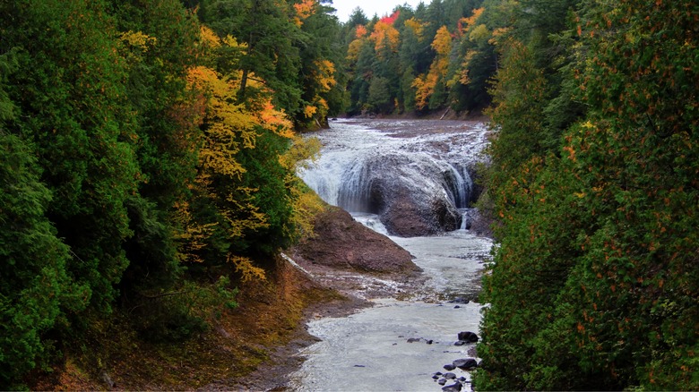 Aerial view of the Potawatomi Falls