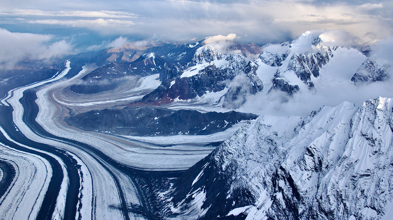 aerial shot of mountains at Denali National Park