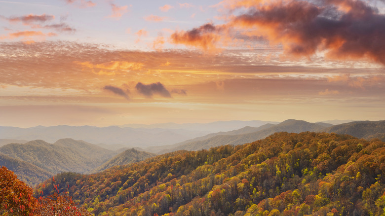 Great Smoky Mountains Park sunset