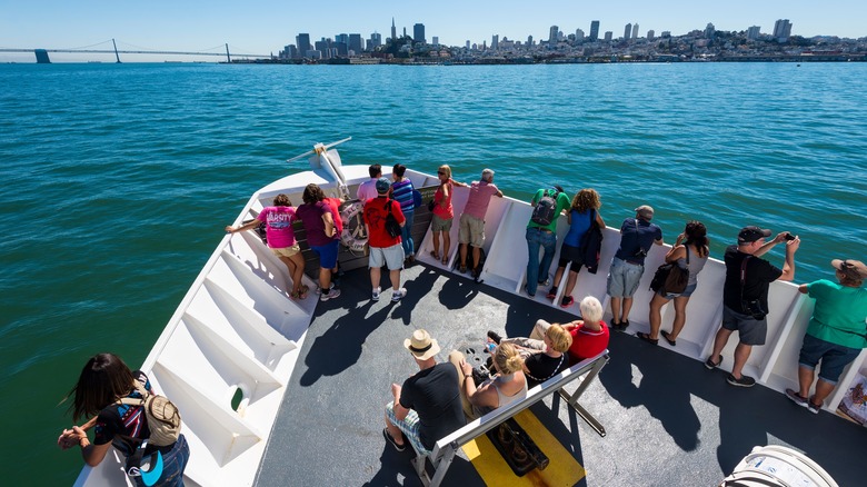 tourists on a San Francisco cruise