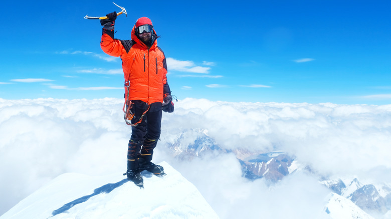 George Mallory climbing Everest