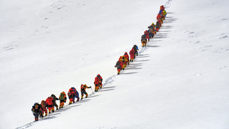 Everest traffic jam climbers