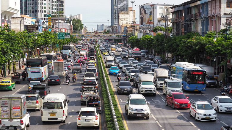 busy highway in Thailand