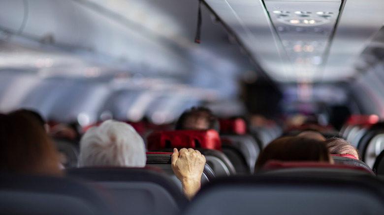 passenger afraid on a flight