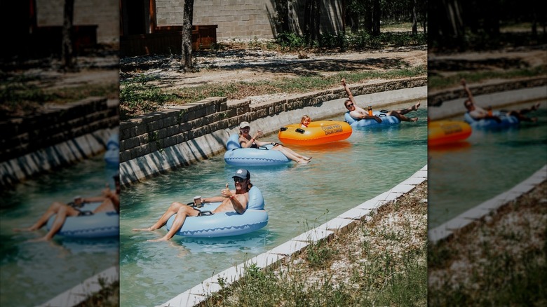 Inflatables float down lazy river