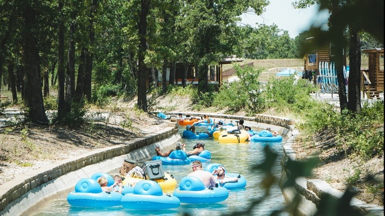 People float down lazy river