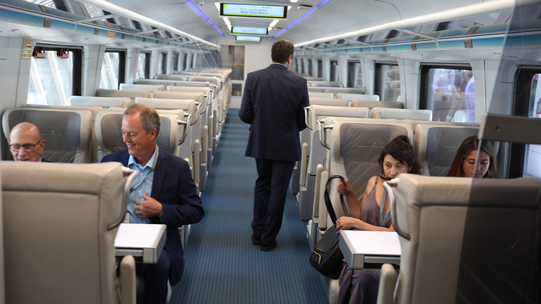 Interior on a Brightline train