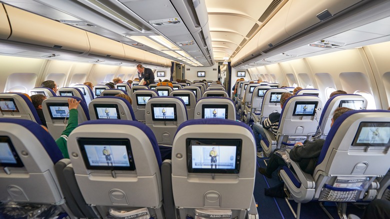 Plane cabin interior