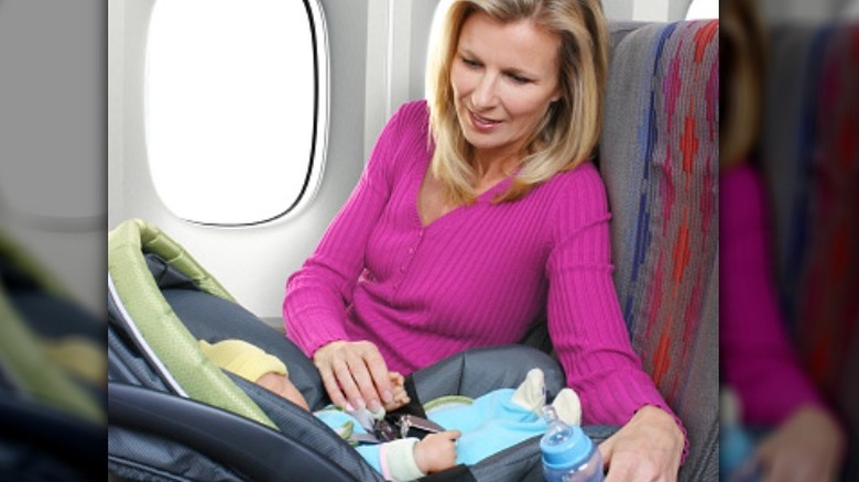 Baby car seat on plane