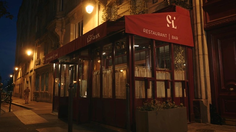 Chez Lavaux outside at night