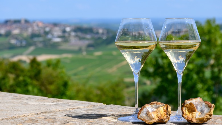 wine glasses in the loire valley