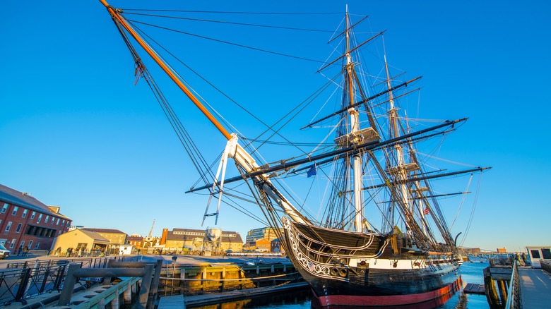 USS Constitution docked daytime