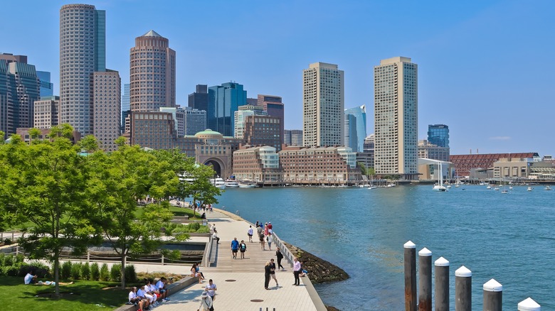 Boston cityscape and Harborwalk