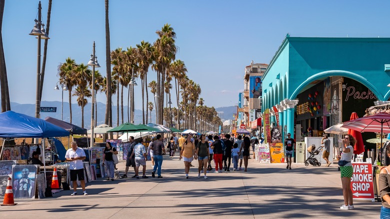 Venice Beach boardwalk sunny day