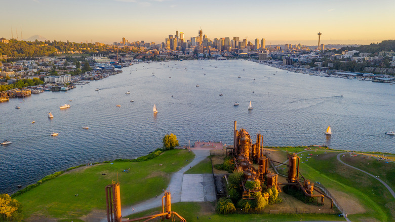 aerial view of Seattle skyline