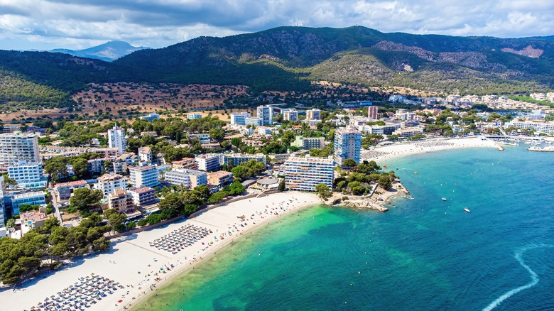 aerial view of beach in Magaluf
