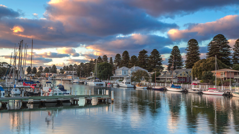 Port Fairy on the Great Ocean Road during sunset