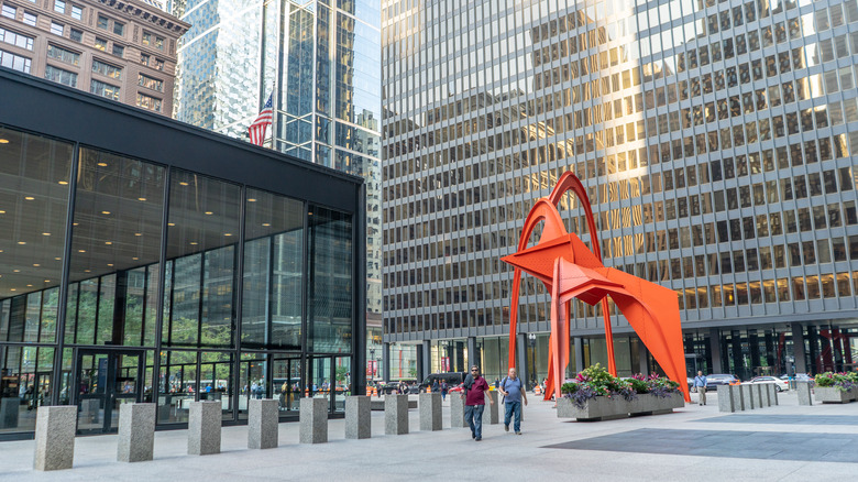 Red sculpture in Chicago