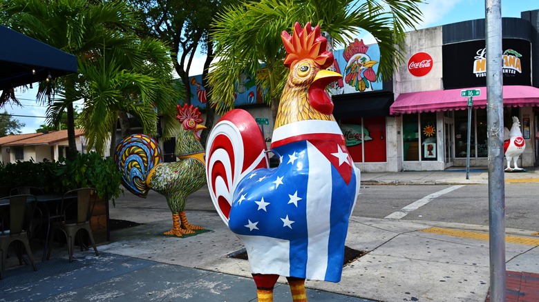 Painted rooster in Little Havana