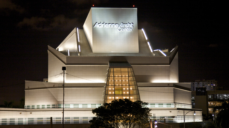 Arsht Center exterior at night