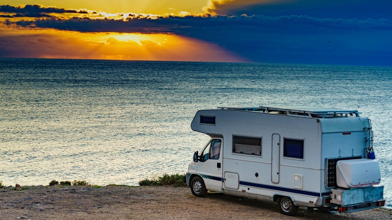 RV overlooking the ocean