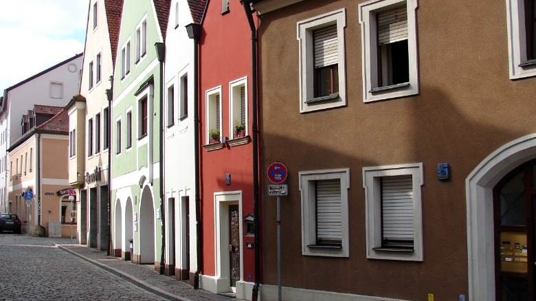 Row of colorful buildings