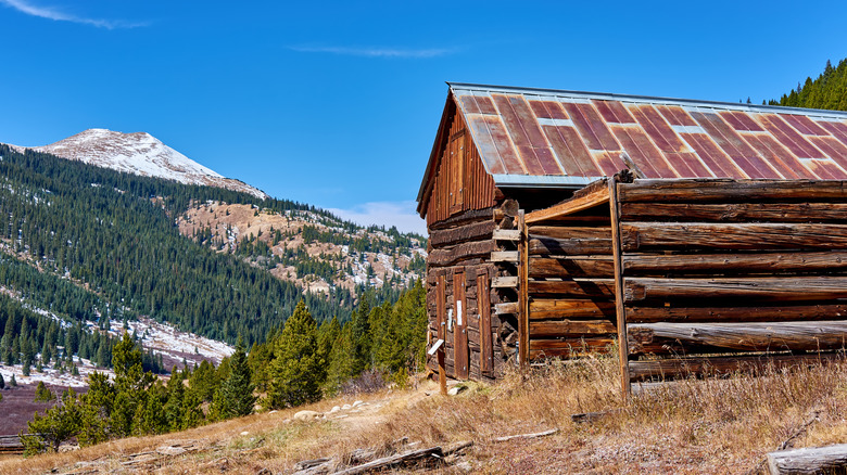 A log building remaining in Independence, CO